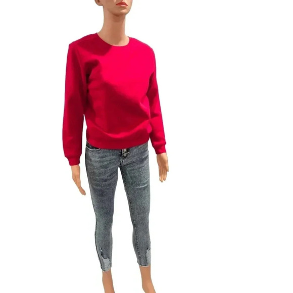 Women's Red Crewneck Sweatshirt - size pp - Picture 1 of 13